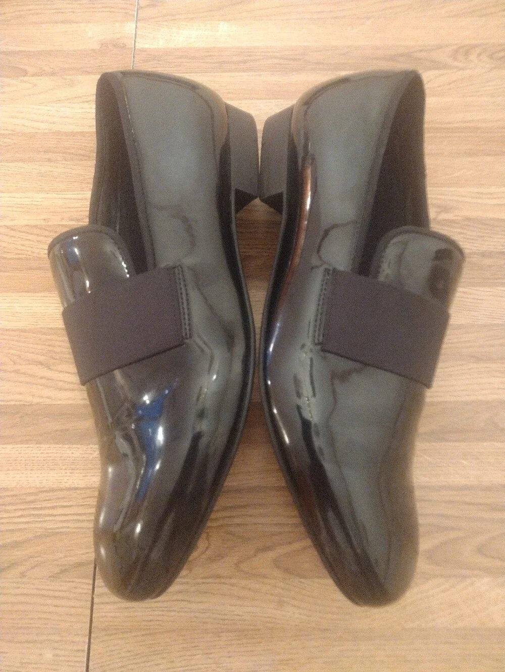 Men's Size 9.5 Zara Black Patent Slip-On Loafers